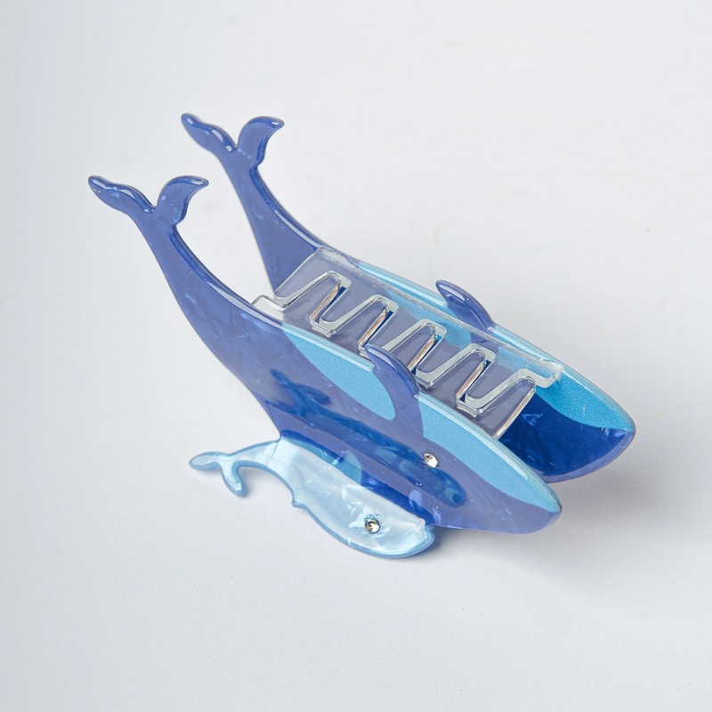 Fermacapelli a forma di delfini effetto liscio/madreperla, perfetto come idea regalo per donna