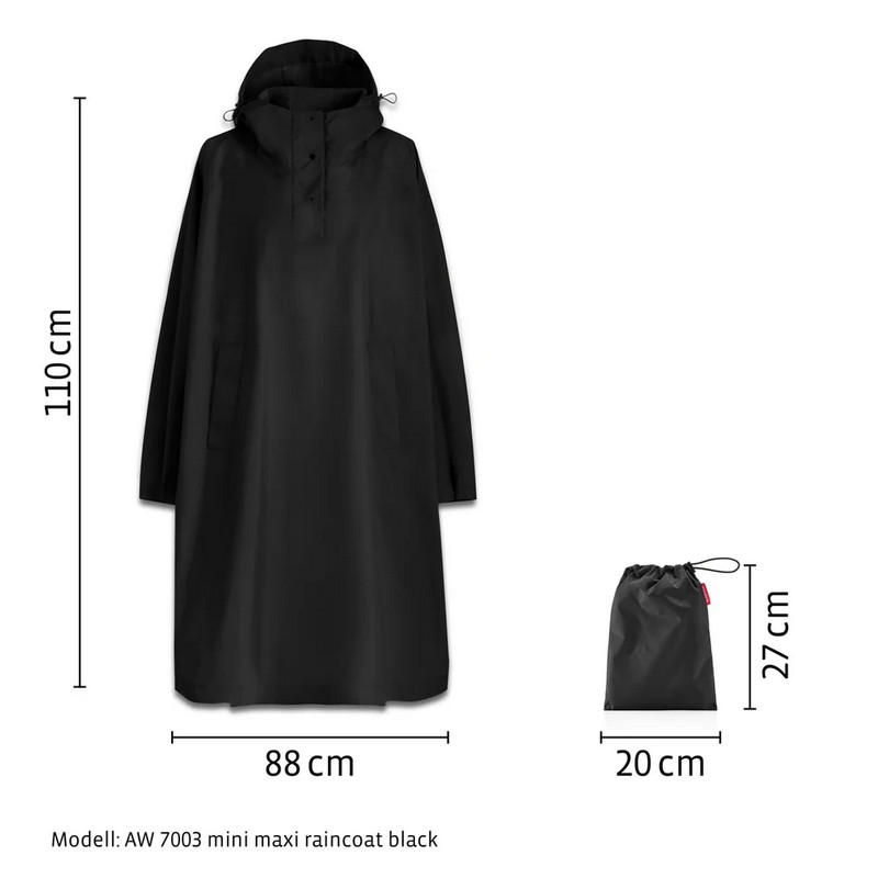 Poncho da viaggio pieghevole grigio talpa, salvaspazio e utilissimo da riporre in valigia