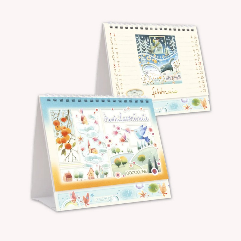 Calendario 2027 da tavolo con illustrazioni