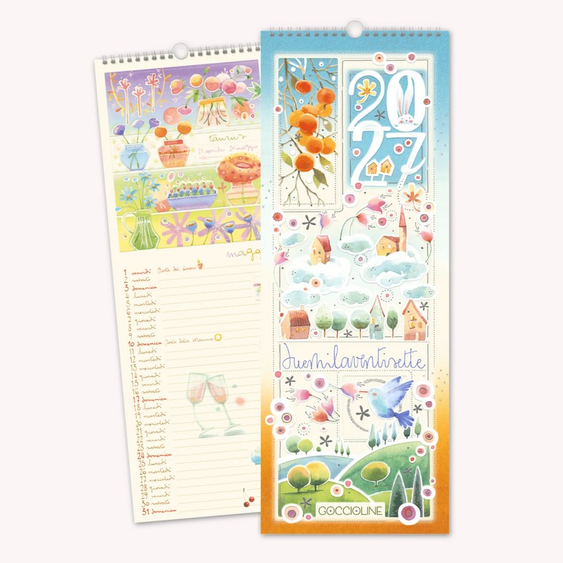 Calendario da parete 2027 con illustrazioni