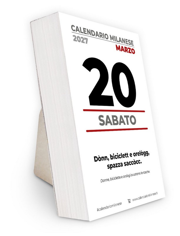 Calendario giornaliero in dialetto milanese “El Bauscia” 2027, pieno di quotidiane perle di saggezza popolare