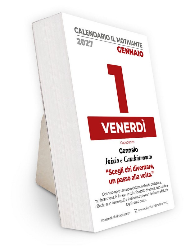 Calendario giornaliero Il Motivante 2027, con un messaggio motivazionale e positivo al giorno