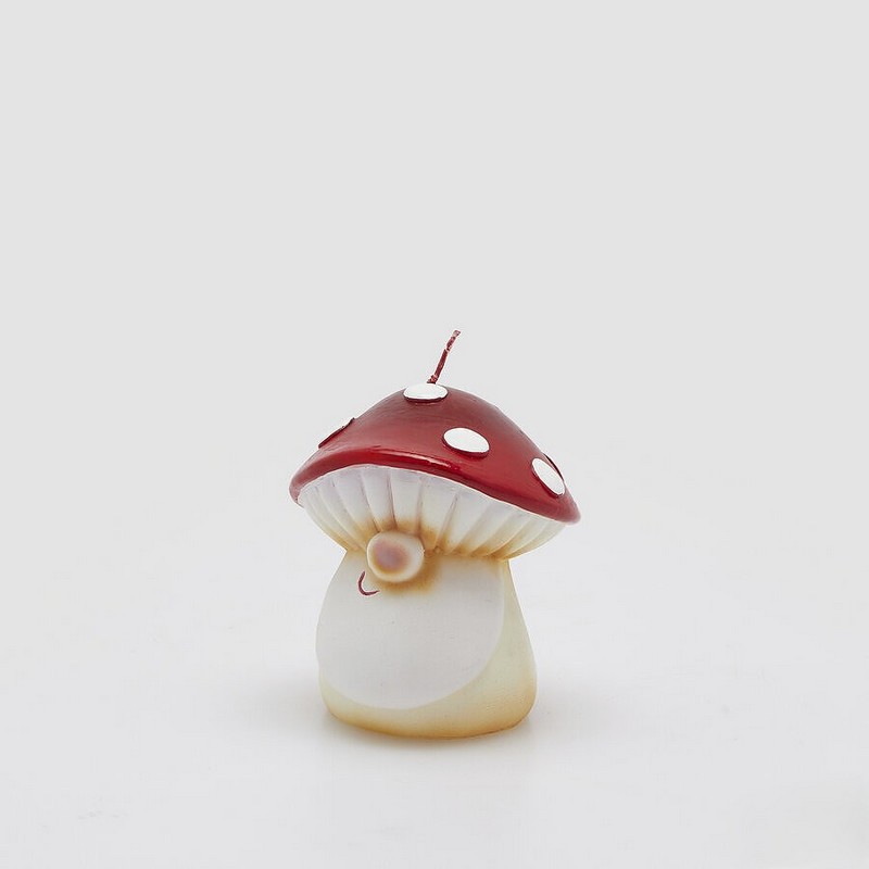 Candela a forma di fungo con faccia, perfetta come decorazione autunnale