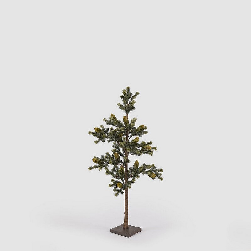 Albero di pino artificiale con pigne alto 97 cm, perfetto come decoro di Natale
