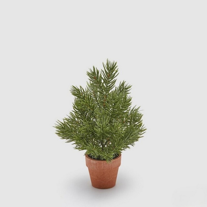Mini albero di pino artificiale in vaso di carta