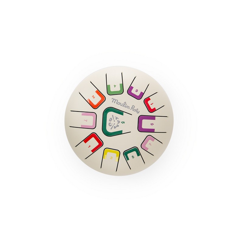 Tamburo a lingue in metallo (steel tongue drums) di colore bianco, include bacchette e borsa per il trasporto - una fantastica idea regalo per bambini!