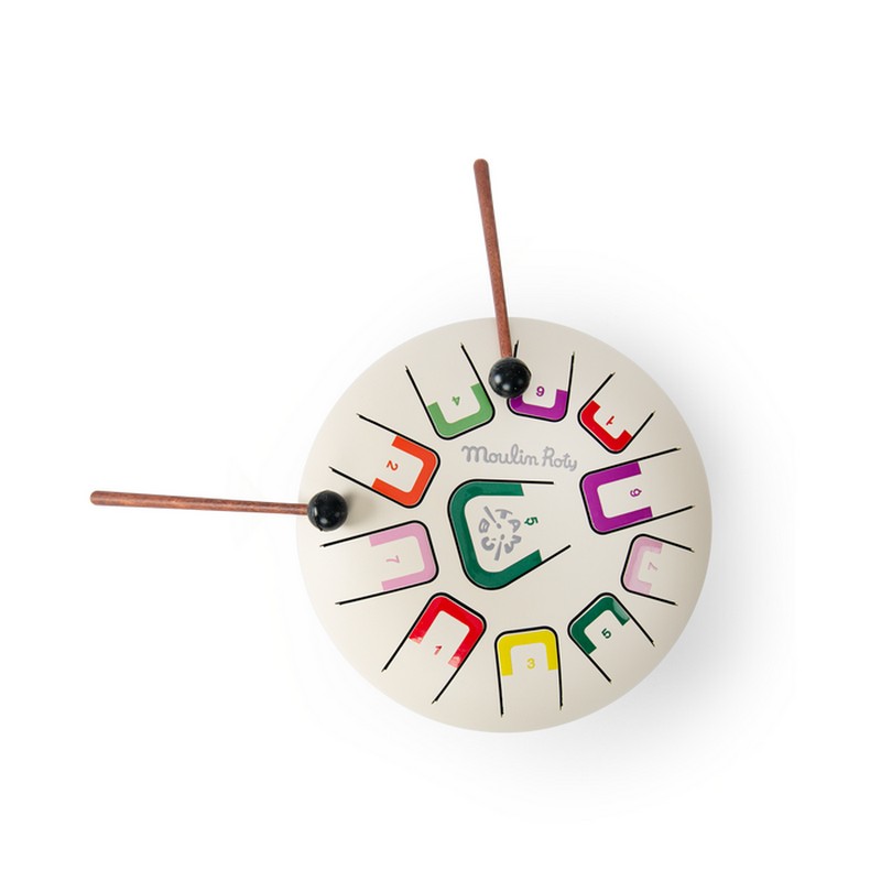 Tamburo a lingue in metallo (steel tongue drums) di colore bianco, include bacchette e borsa per il trasporto - una fantastica idea regalo per bambini!