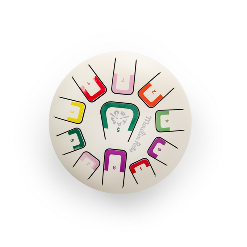 Tamburo a lingue in metallo (steel tongue drums) di colore bianco, include bacchette e borsa per il trasporto - una fantastica idea regalo per bambini!