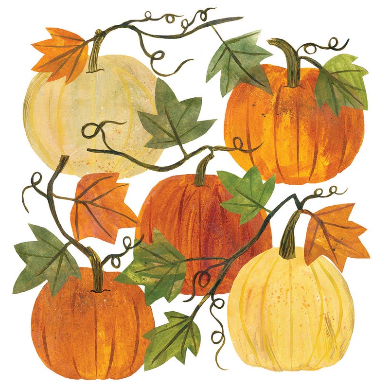 Set 20 tovaglioli di carta decorati con zucche