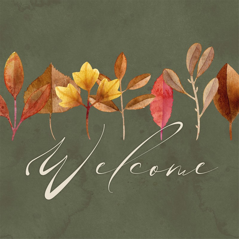 Set 20 tovaglioli di carta decorati con foglie autunnali e scritta “Welcome”