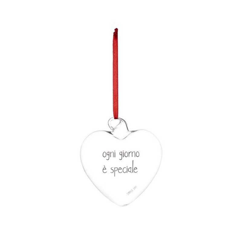 Cuore in vetro borosilicato da appendere con scritta “Sei speciale”