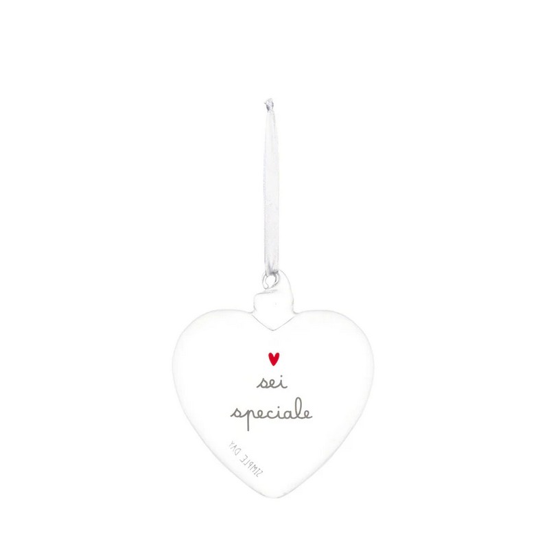 Cuore in vetro borosilicato da appendere con scritta “Sei speciale”