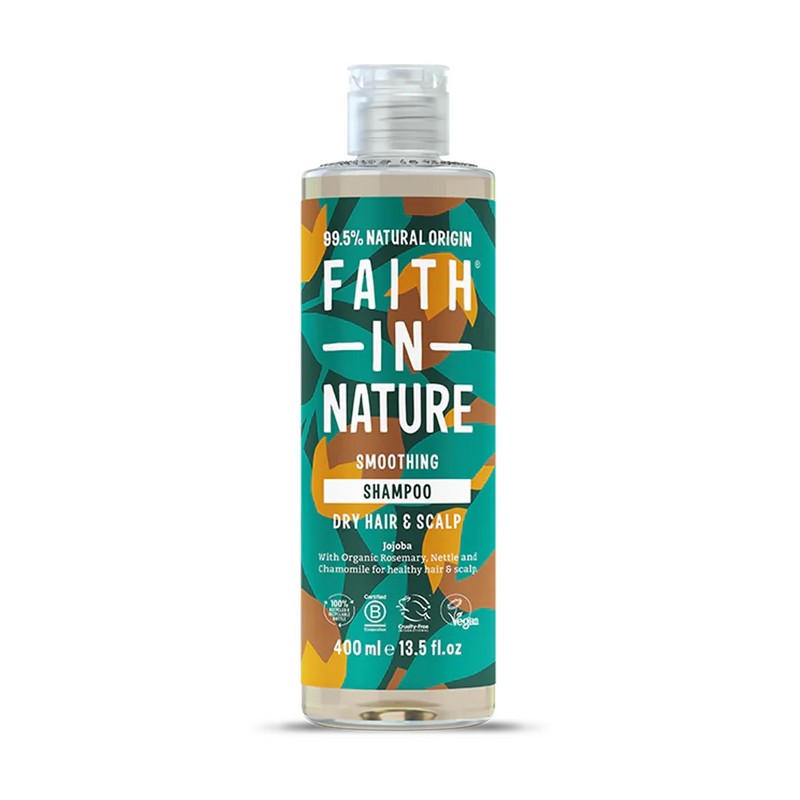 Shampoo naturale al 99.5% con jojoba indicato per capelli e cuoio capelluto secchi, confezione da 400ml