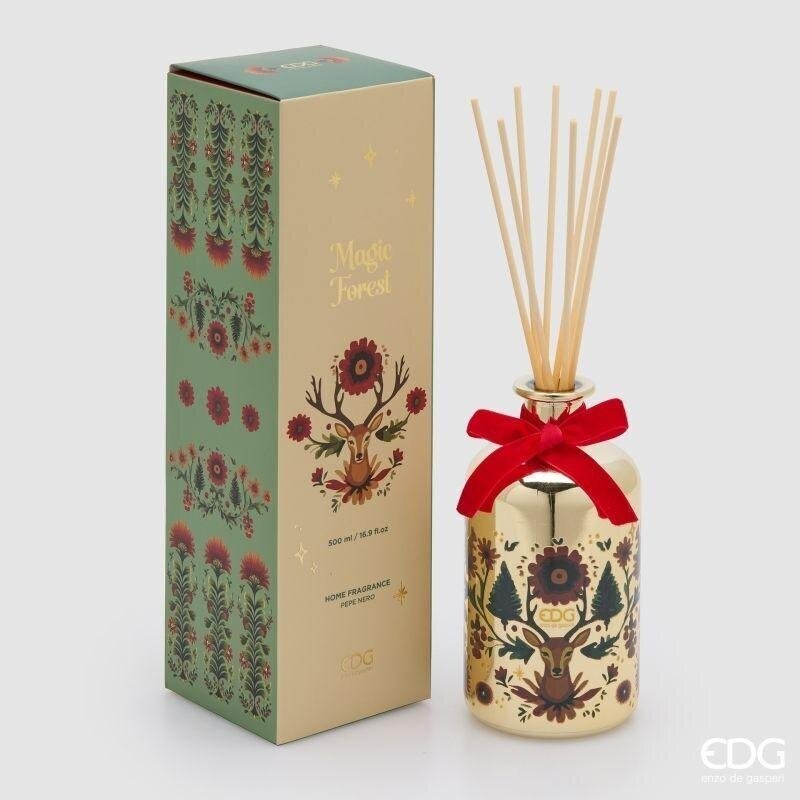 Diffusore di fragranza da 500 ml decorato con profumo autunnale “Foresta magica”, bastoncini inclusi e successivamente ricaricabile con altre fragranze