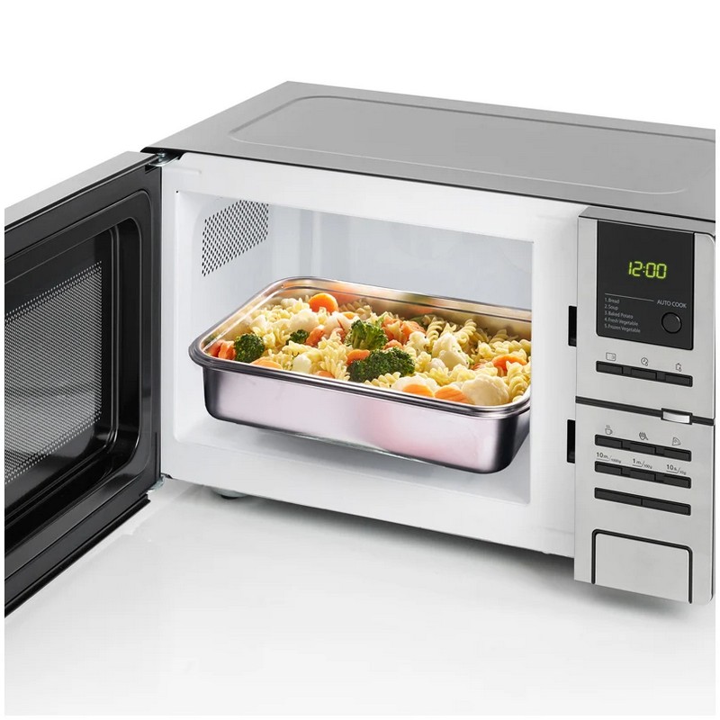 Contenitore ermetico per alimenti in acciaio utilizzabile in microonde, forno, congelatore (senza il coperchio) e lavastoviglie, il corpo resiste da -20ºC a 300ºC, capacità 2.5 litri