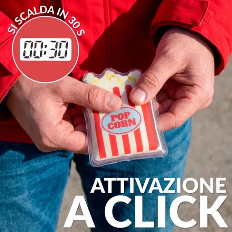 Set 2 scaldamani riutilizzabili a forma di biglietto del cinema e popcorn
