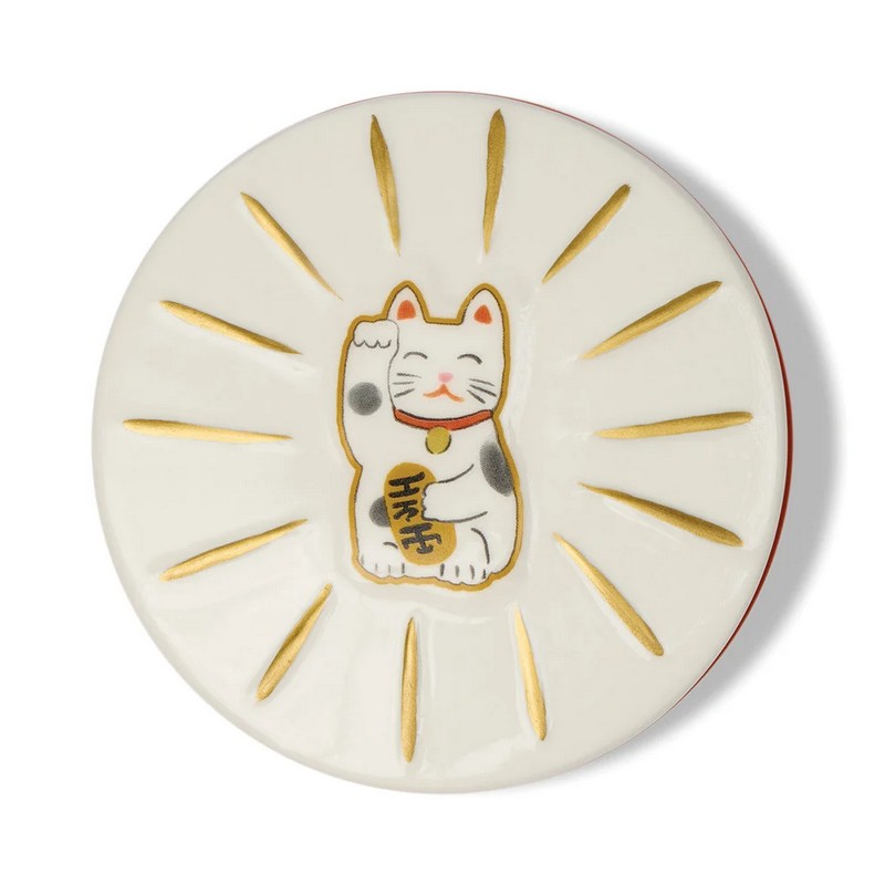 Candela profumata al neroli selvatico in barattolo di ceramica con coperchio con gatto portafortuna cinese in scatola regalo, realizzata in cera di soia con due stoppini, perfetta come candela particolare da regalare