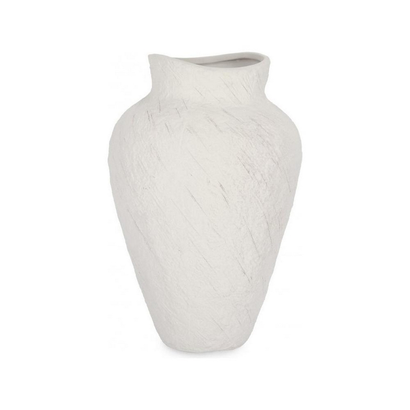 Vaso in porcellana bianca irregolare a forma di giara