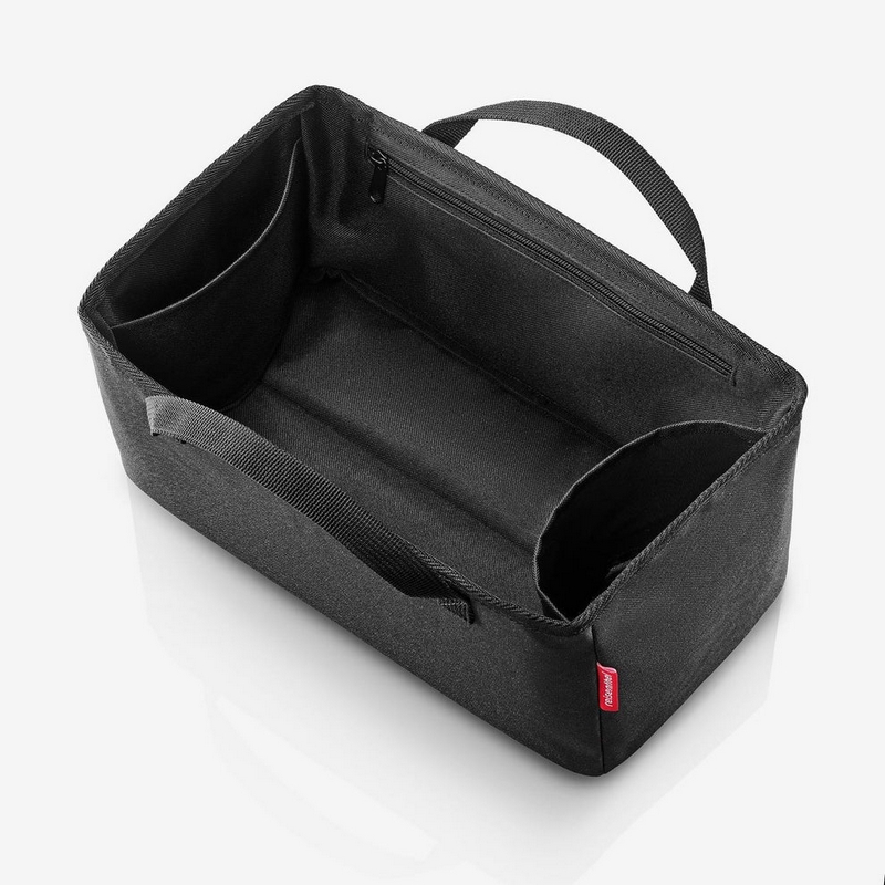 Portaoggetti nero idrorepellente con scomparti e 8 litri di capacità, perfetto per fare ordine in casa, indicato anche in bagno o come organizer per borsa