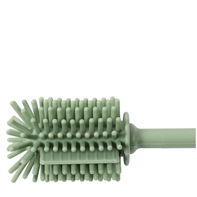 Scovolino in silicone alimentare con manico rigido di verde giada