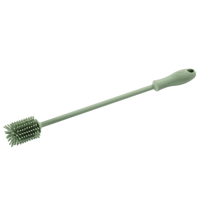 Scovolino in silicone alimentare con manico rigido di verde giada