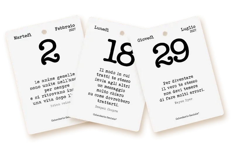 Calendario Geniale 2027 con supporto in legno di abete e bonus digitali