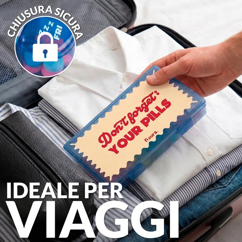 portapillole settimanale con scomparti giornalieri