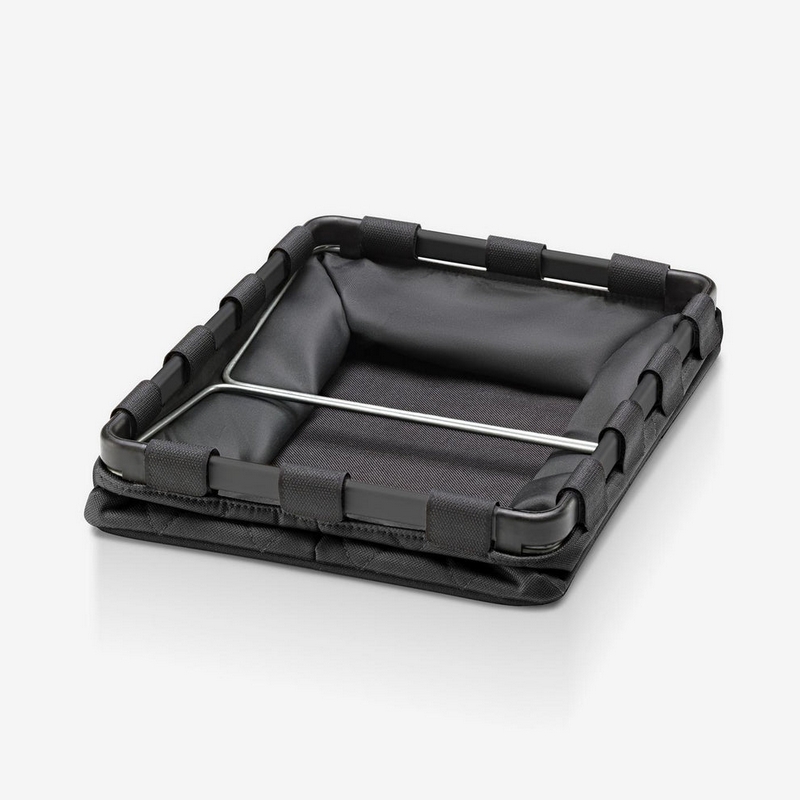 Portaoggetti trapuntato nero pieghevole da 7 litri di capacità, utilizzabile anche come svuotatasche, porta telecomandi, porta accessori da bagno, cesto da comodino e tanto altro