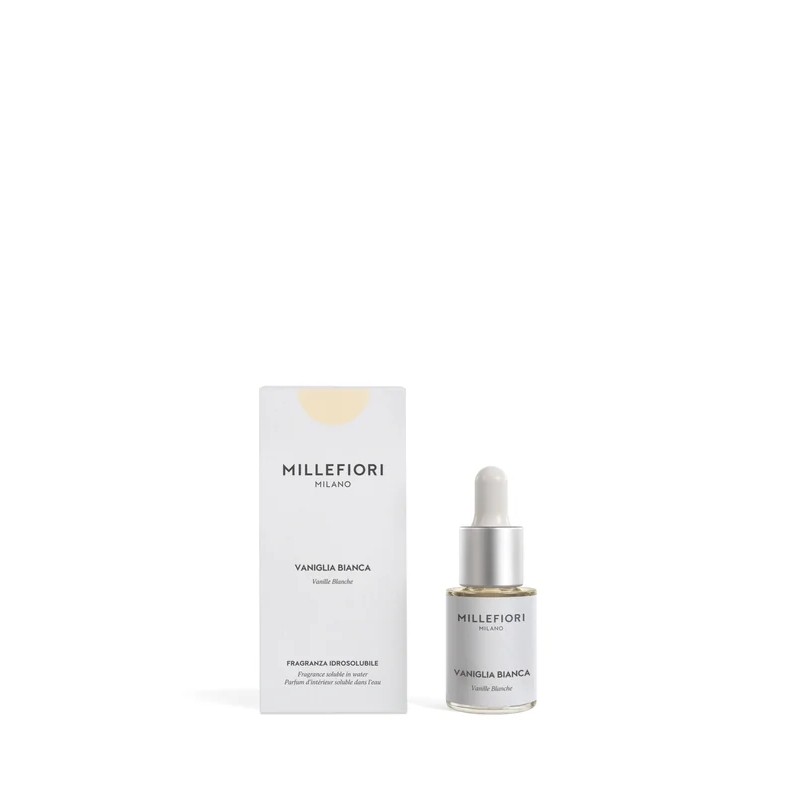 Fragranza idrosolubile Millefiori “Vaniglia bianca” da 15 ml con contagocce
