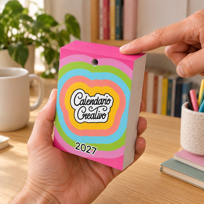 Calendario Creativo 2027 con base in legno: un divertente calendario giornaliero interattivo con minigiochi, curiosità, ironia e ispirazione 