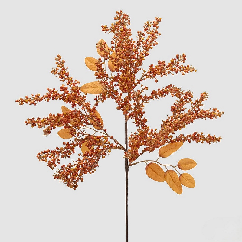 Ramo autunnale con foglie e bacche arancioni, perfetto come decorazione stagionale
