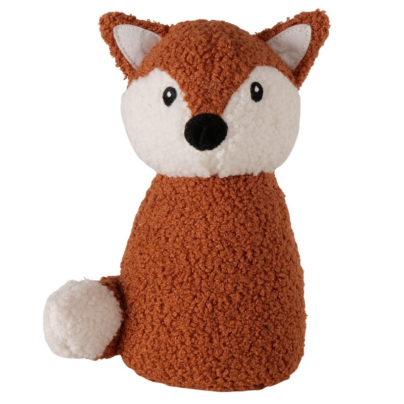 Fermaporta a forma di volpe effetto bouclé, perfetto come decoro autunnale
