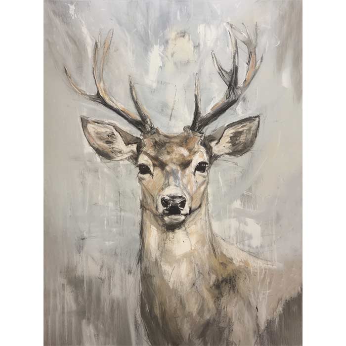 Quadro cervo a mezzo busto su tela