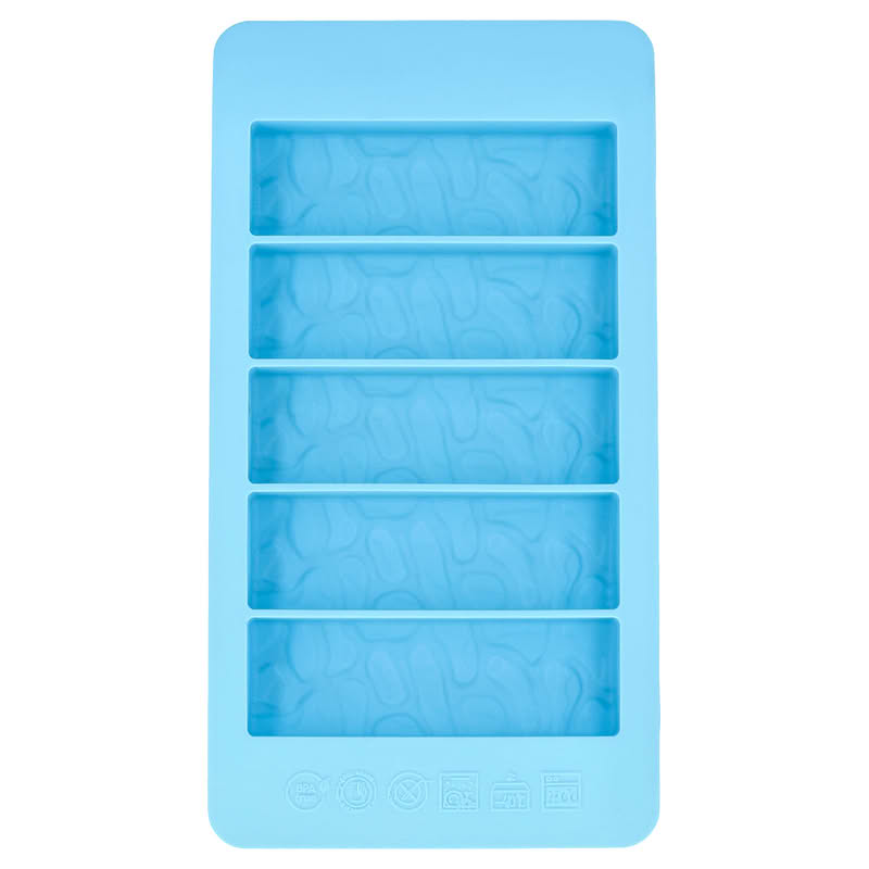 Stampo per barrette di cioccolato in silicone azzurro, resistente fino ai 220 gradi