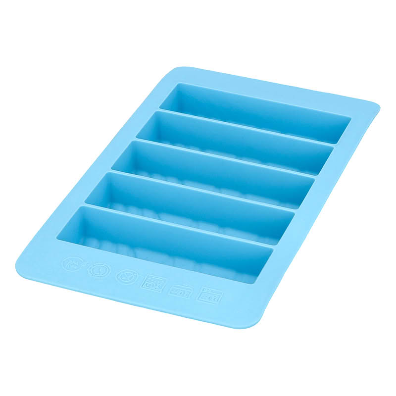 Stampo per barrette di cioccolato in silicone azzurro, resistente fino ai 220 gradi