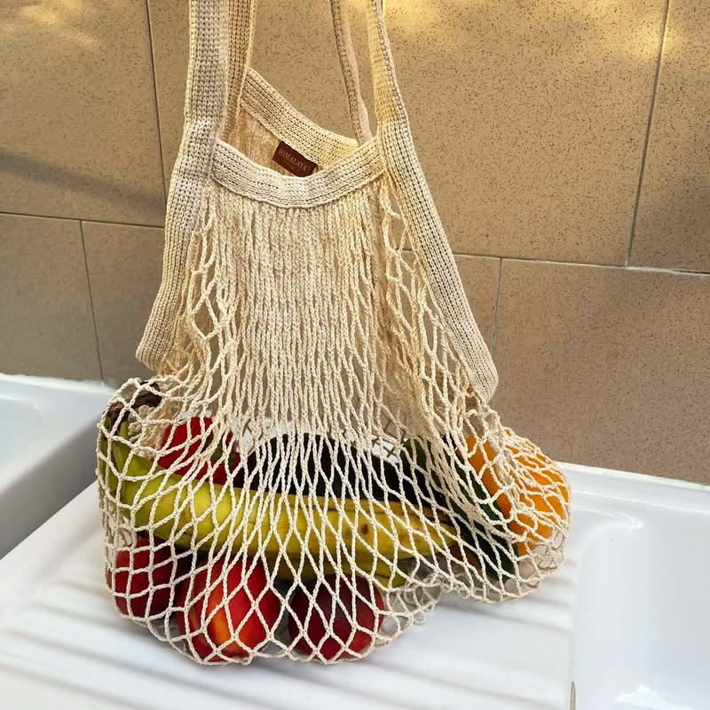 Borsa a rete 100% cotone naturale, perfetta come soluzione ecologica e versatile