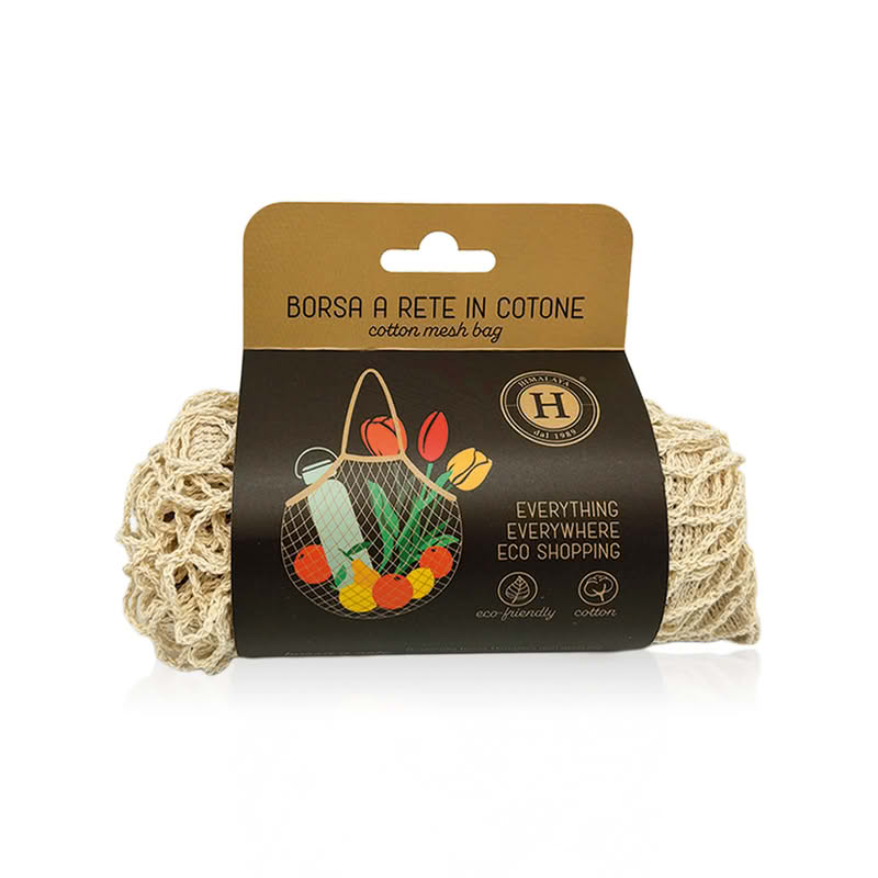 Borsa a rete 100% cotone naturale, perfetta come soluzione ecologica e versatile