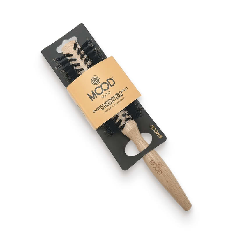 Spazzola tonda per capelli in legno di faggio