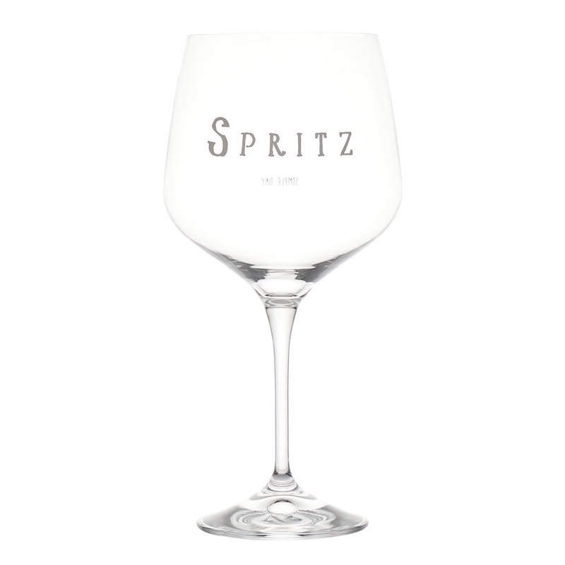 Set 2 calici in vetro decorati con scritta “Spritz” da 82 cl ciascuno, perfetto come idea regalo per amici o festeggiamenti