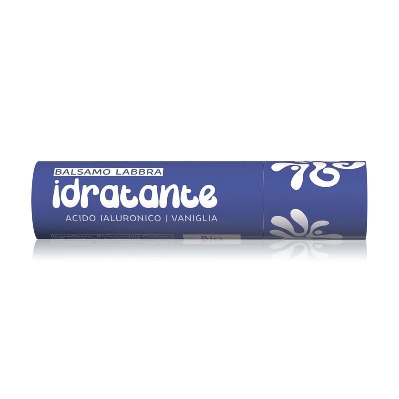 Balsamo labbra stick idratante con acido ialuronico, profumato alla vaniglia