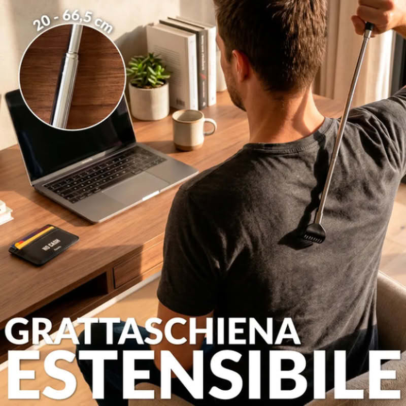 Set regali utili per uomo contenente astuccio con accessori per manicure, accessorio multiutensile 13 in 1, grattaschiena telescopico e portatessere