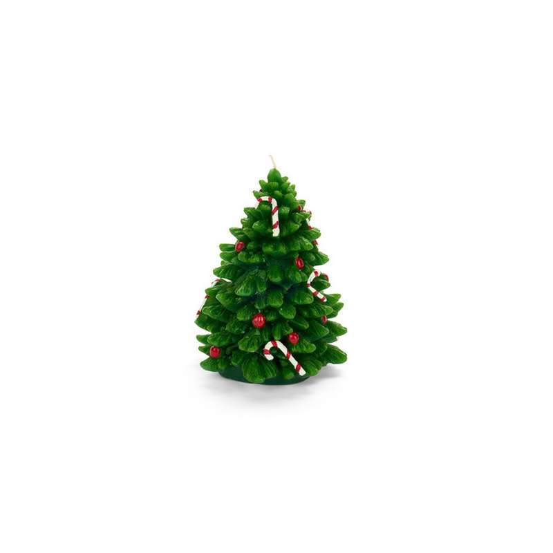 Candela a forma di albero di Natale con candy cane, perfetta come decorazione di Natale
