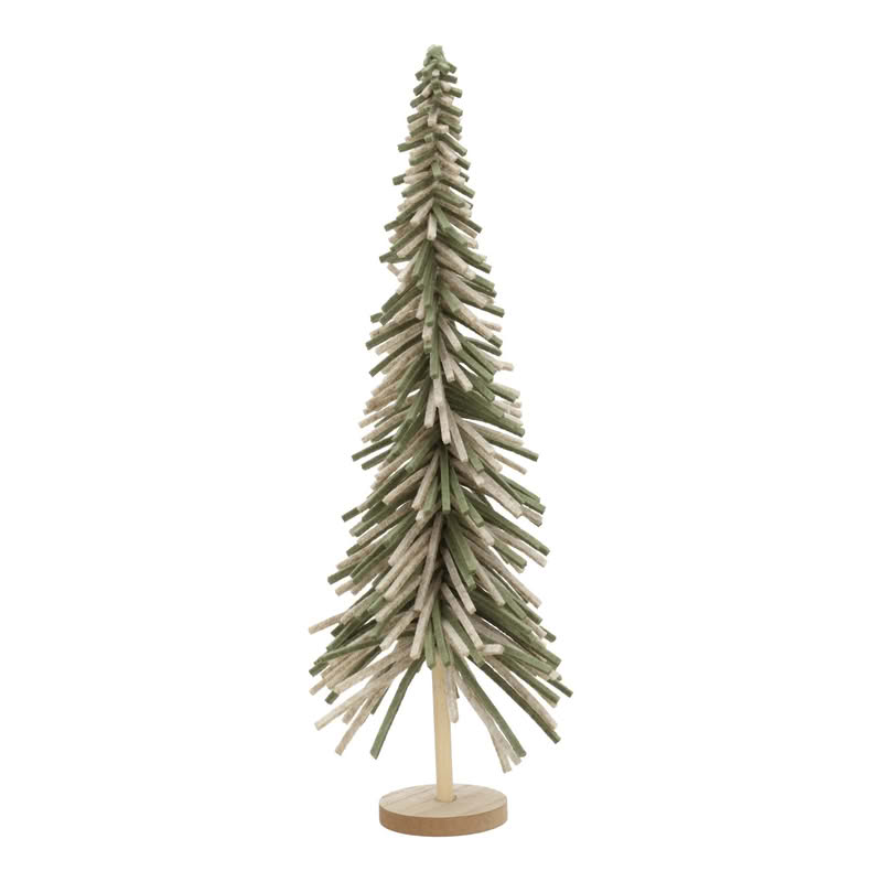 Albero di Natale da 30 cm in feltro verde su base in legno, perfetto come addobbo di Natale