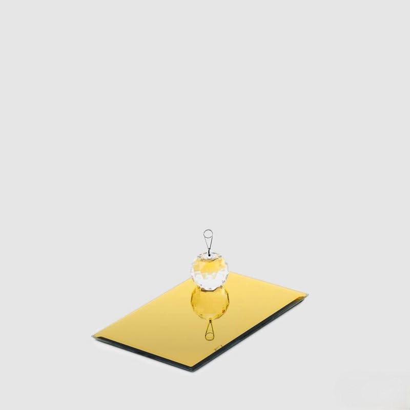 Base a specchio oro rettangolare utilizzabile ad esempio come sottocandela