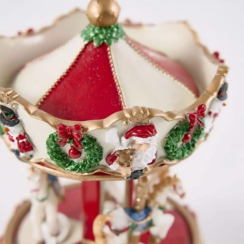 Carillon di Natale giostra con cavalli a tema festivo, perfetto come regalo natalizio