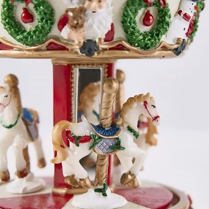 Carillon di Natale giostra con cavalli a tema festivo, perfetto come regalo natalizio