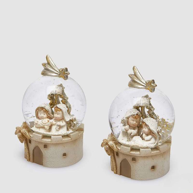 Palla di neve di Natale con natività in 2 varianti assortite, perfetta come regalo di Natale