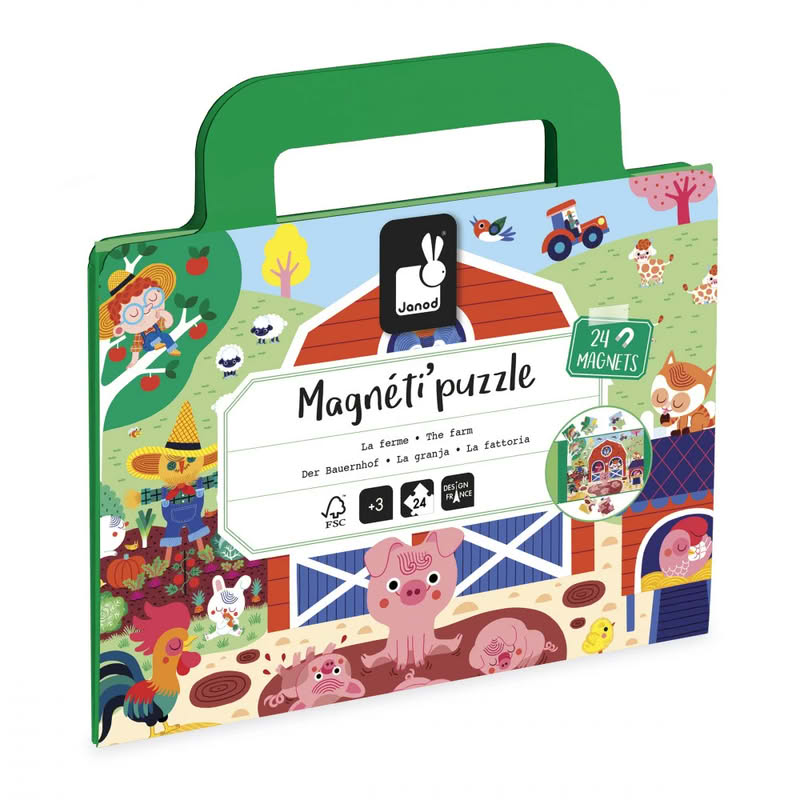 Puzzle magnetico per bambini a tema fattoria con 24 magneti, adatto dai 3 anni in su