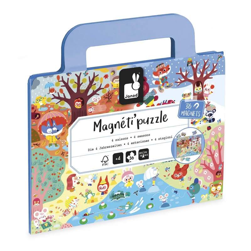 Puzzle magnetico per bambini a tema 4 stagioni con 36 magneti, adatto dai 4 anni in su