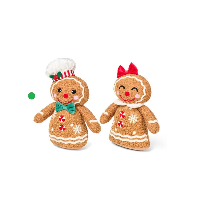 Omino di pan di zenzero bouclé con fiocco e cappello da chef, perfetto come decorazione di Natale
